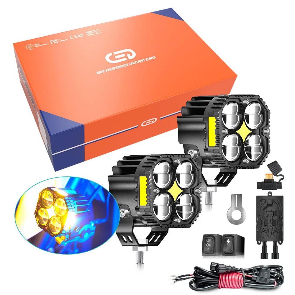 MOTOLED Motorcycle Mini Driving Light 120W 25000LM High/Low Beam Moto Lighting Systems External Spotlight Dual Color Fog Lamp
MOTOLED Motorcycle Mini Driving Light 120W 25000LM High/Low Beam Moto Lighting Systems External Spotlight Dual Color Fog Lamp