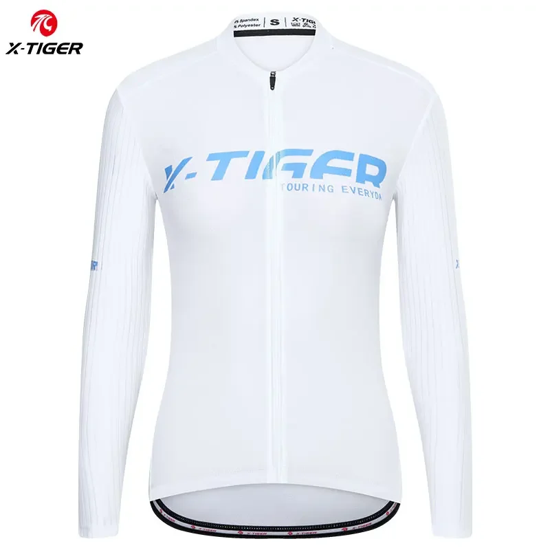 

X-TIGER Женская велосипедная Джерси, осенняя дышащая одежда Ropa Ciclismo для горного велосипеда, одежда для верховой езды с длинным рукавом, шоссейные велосипедные майки