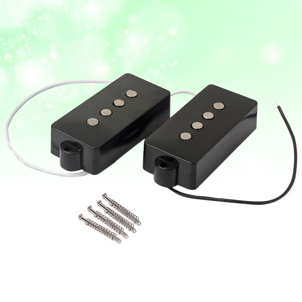 

4 String Electric Bass Pickups Bridge Neck Pickups Set for PB Bass Guitar Open Style Guitar Parts and Accessories GMB11 Black
