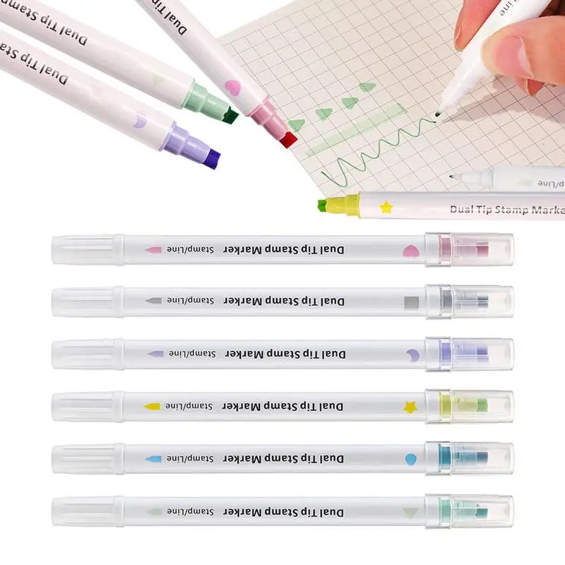 Curve Highlighter Pen Set 6Pcs Flownwing Flair Pens With 6 Different Curve Shape Fine Tips 6 Colors Mark Lines Aesthetic Curve
Curve Highlighter Pen Set 6Pcs Flownwing Flair Pens With 6 Different Curve Shape Fine Tips 6 Colors Mark Lines Aesthetic Curve