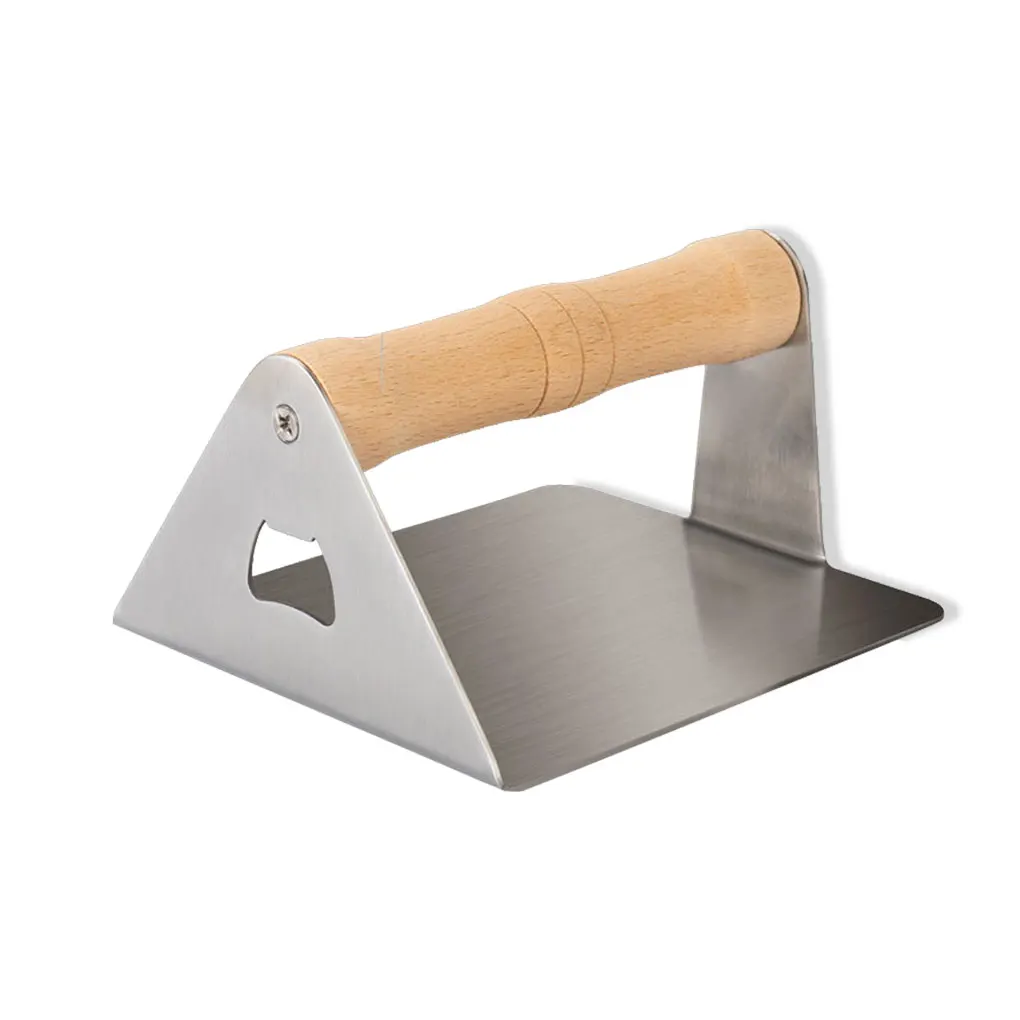 tainless Steel Burger Press Heavy Duty Grill Press with Wooden Handle Bacon Presser Smasher for Restaurant Kitchen Cookware 
tainless Steel Burger Press Heavy Duty Grill Press with Wooden Handle Bacon Presser Smasher for Restaurant Kitchen Cookware