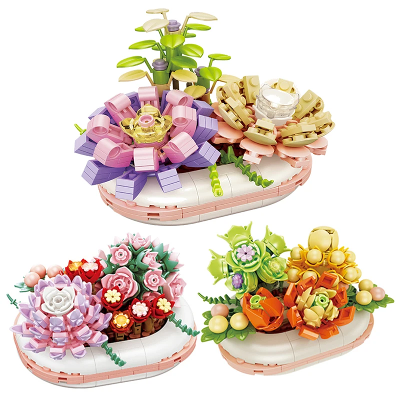 Succulent Potted Building Blocks DIY Creative Simulation Flowers Glowing Pistils Puzzle Assembled Bricks Children's Toy Gift
Succulent Potted Building Blocks DIY Creative Simulation Flowers Glowing Pistils Puzzle Assembled Bricks Children's Toy Gift