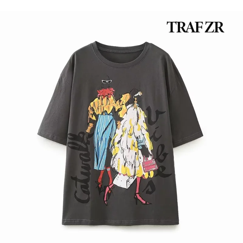 TRAF ZR COTTON Tops O-NECK Tees Woman 2024 Short Sleeve T-shirt Aesthetic Women's T-shirts Graphic Tee HarajukuY2k Top
TRAF ZR COTTON Tops O-NECK Tees Woman 2024 Short Sleeve T-shirt Aesthetic Women's T-shirts Graphic Tee HarajukuY2k Top