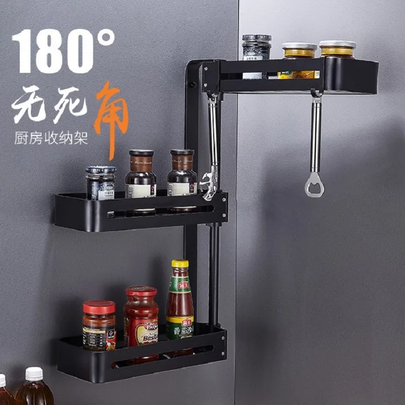 

Manufacturer's single-layer rotating kitchen storage rack, household seasoning product rack, kitchenware set, multifunctional st