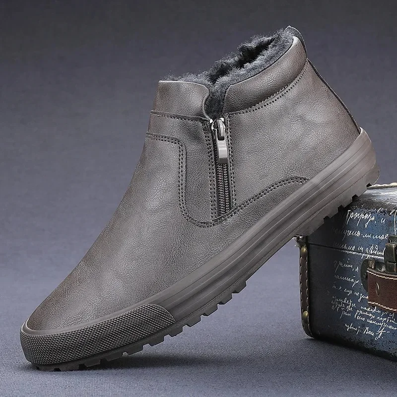 Мужские кожаные ботинки с плюшевой подкладкой, черные ботильоны на толстой платформе, без застежки, повседневная обувь, теплая обувь для осени и зимы, 2019
Мужские кожаные ботинки с плюшевой подкладкой, черные ботильоны на толстой платформе, без застежки, повседневная обувь, теплая обувь для осени и зимы, 2019