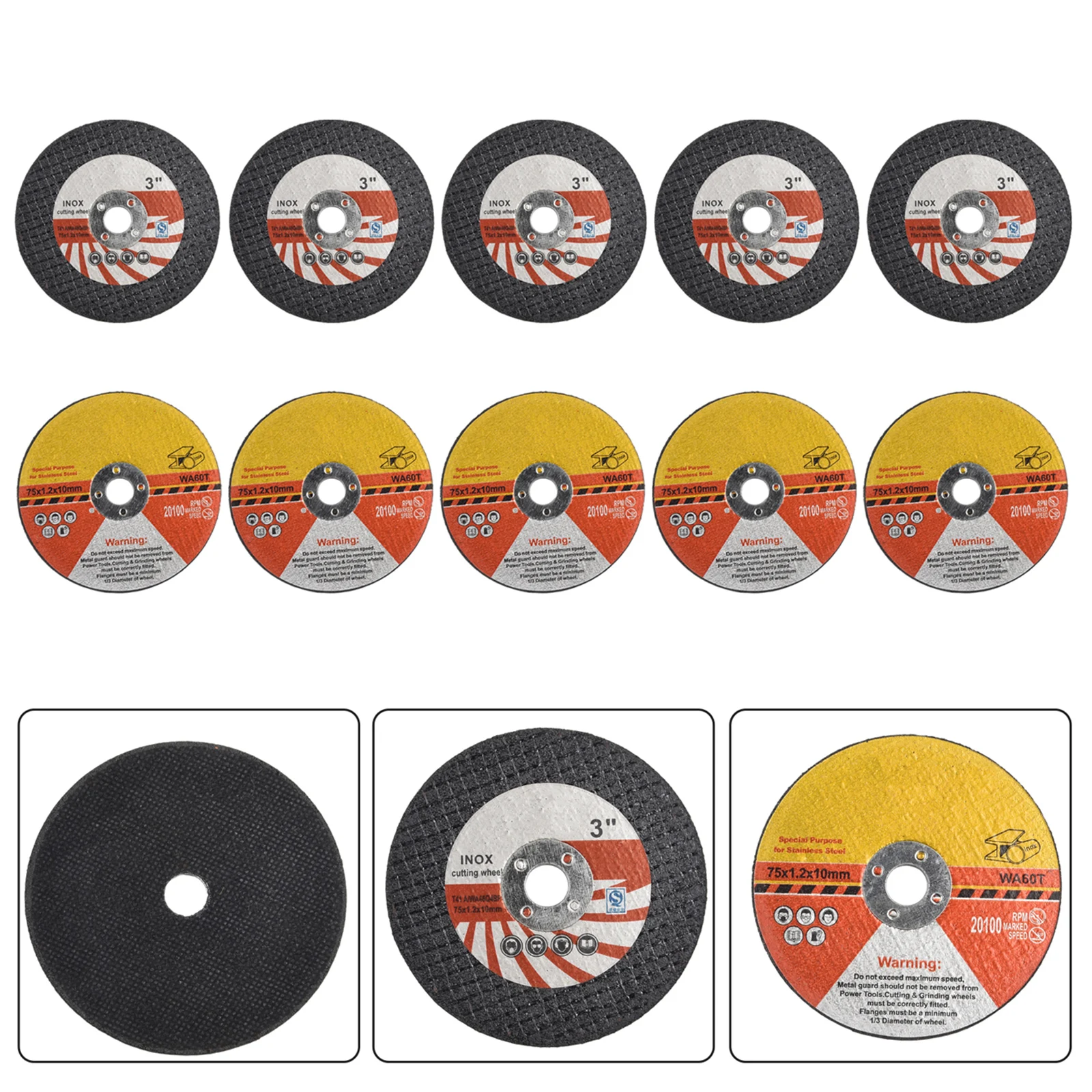 10Pcs Cutting Discs 75mm Circular Resin Saw Blade Grinding Wheel Cutting Disc Set For Angle Grinder Part
10Pcs Cutting Discs 75mm Circular Resin Saw Blade Grinding Wheel Cutting Disc Set For Angle Grinder Part