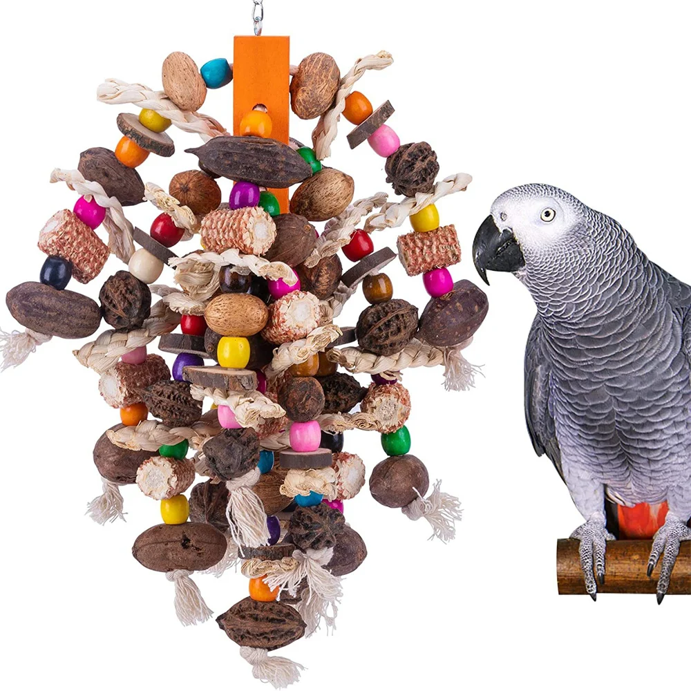 Large Parrot Chewing Toys Natural Nuts Corn Bird Tearing Toy Wooden Bird Cage Toy for Cockatoos African Grey Macaws Cokatoos
Large Parrot Chewing Toys Natural Nuts Corn Bird Tearing Toy Wooden Bird Cage Toy for Cockatoos African Grey Macaws Cokatoos