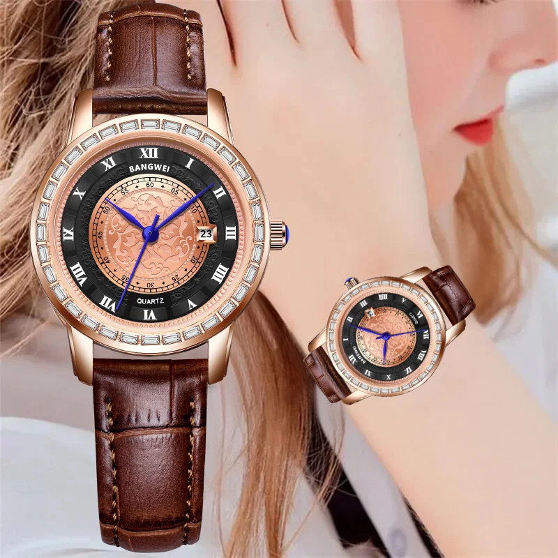 

LIGE New Fashion Simple Women Watches Ladies Casual Leather Waterproof Quartz Watch Female Clock Relogio Feminino Montre Femme