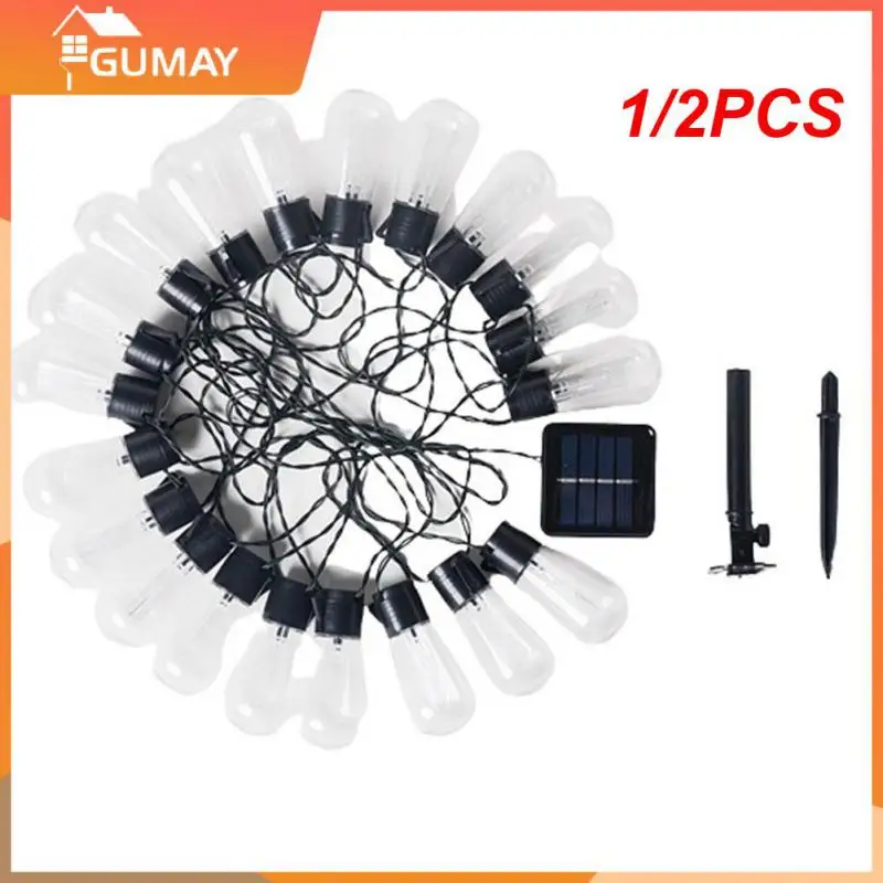 

1/2 шт. Уличные светодиодные гирлянды на солнечной батарее IP65, водонепроницаемая лампа Эдисона, ретро винтажная Рождественская гирлянда, сказочное украшение для сада