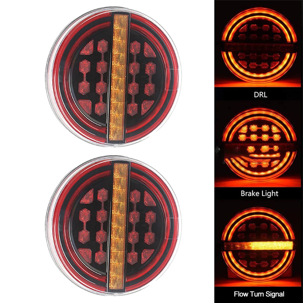 2pcs 5.3 " Round 50-LED Truck Taillights 10-30V Red+Amber Tail Lights Universal ABS+PC Signal Lamps High Quality Car Accessories
2pcs 5.3 " Round 50-LED Truck Taillights 10-30V Red+Amber Tail Lights Universal ABS+PC Signal Lamps High Quality Car Accessories
