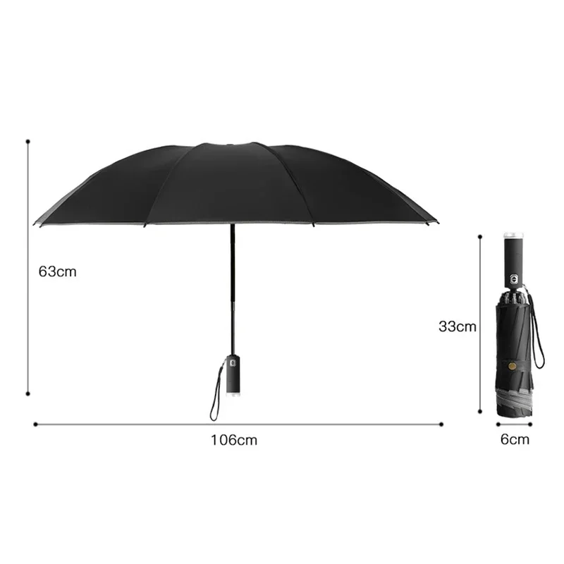 

Heat Large Stripe Umbrella Fully Rain Automatic Insulation For Reverse Flashlight Umbrellas With Reflective Sun Parasol