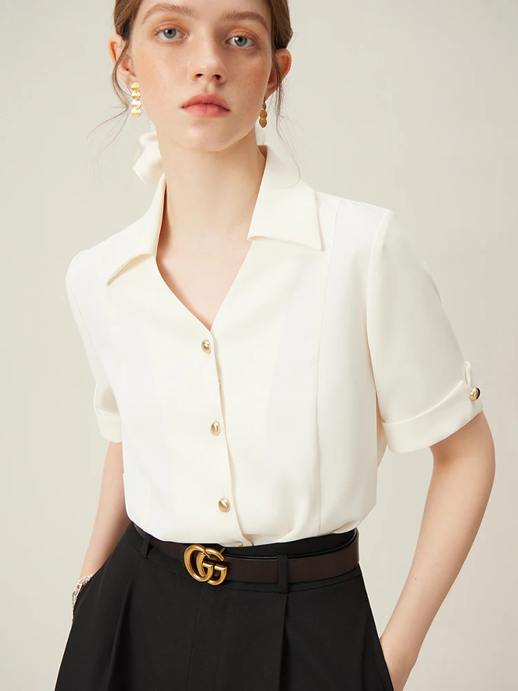FSLE Commuting Office Wear Short-sleeved Shirt for Women Spring and Summer 2024 New Design Top Shirts for Female 24FS12070
FSLE Commuting Office Wear Short-sleeved Shirt for Women Spring and Summer 2024 New Design Top Shirts for Female 24FS12070