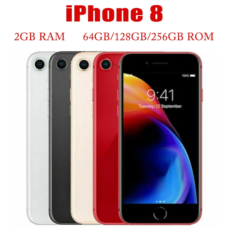 

Original Apple Iphone 8 3GB RAM 64GB/256GB Hexa Core 12MP 4.7“/5.5” iOS Touch ID 4G LTE Fingerprint Used Phone