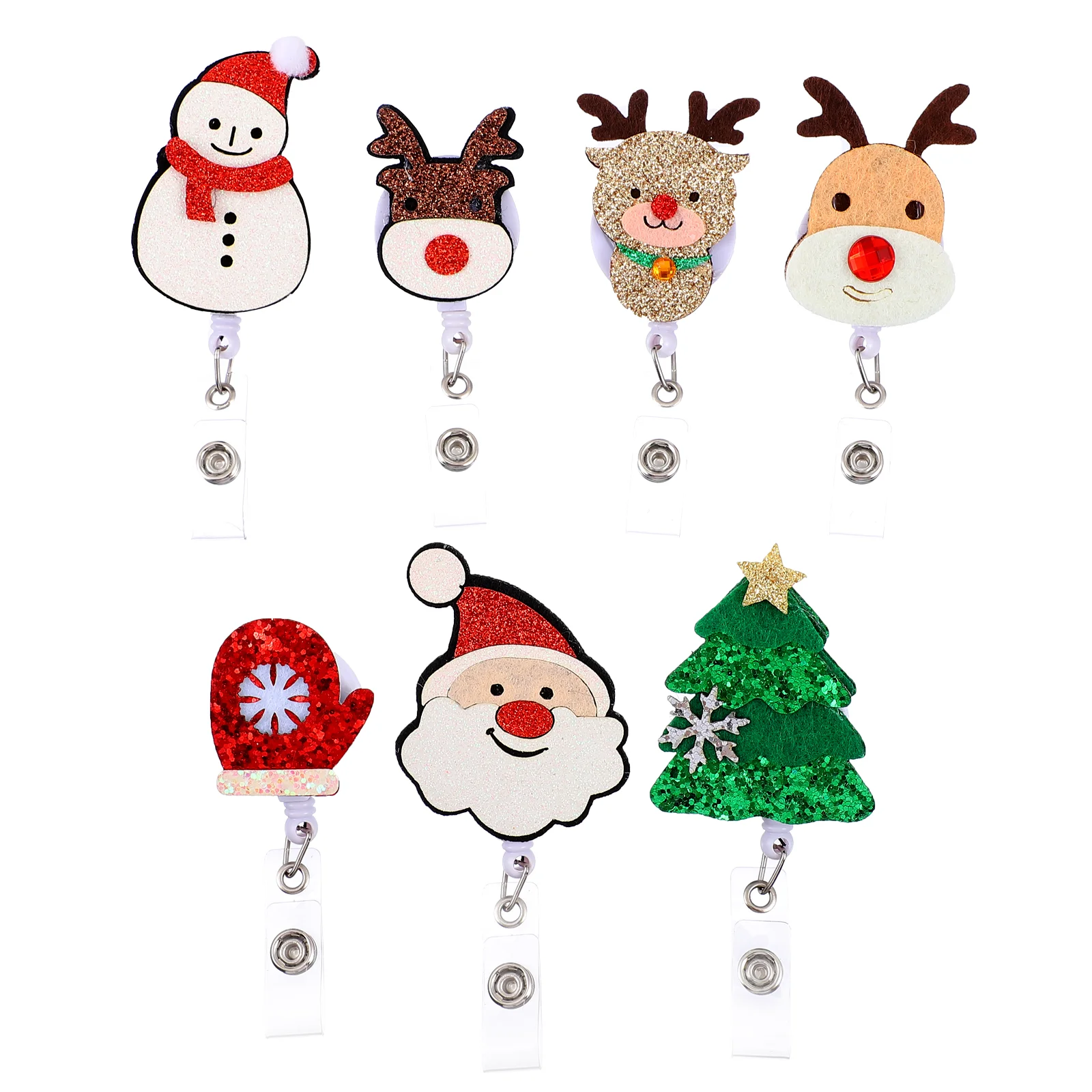 7Pcs Retractable Badge Reel Clips Christmas Sequin Retractable ID Badge Holder Reel for Nurses Teachers Students Hanging ID
7Pcs Retractable Badge Reel Clips Christmas Sequin Retractable ID Badge Holder Reel for Nurses Teachers Students Hanging ID