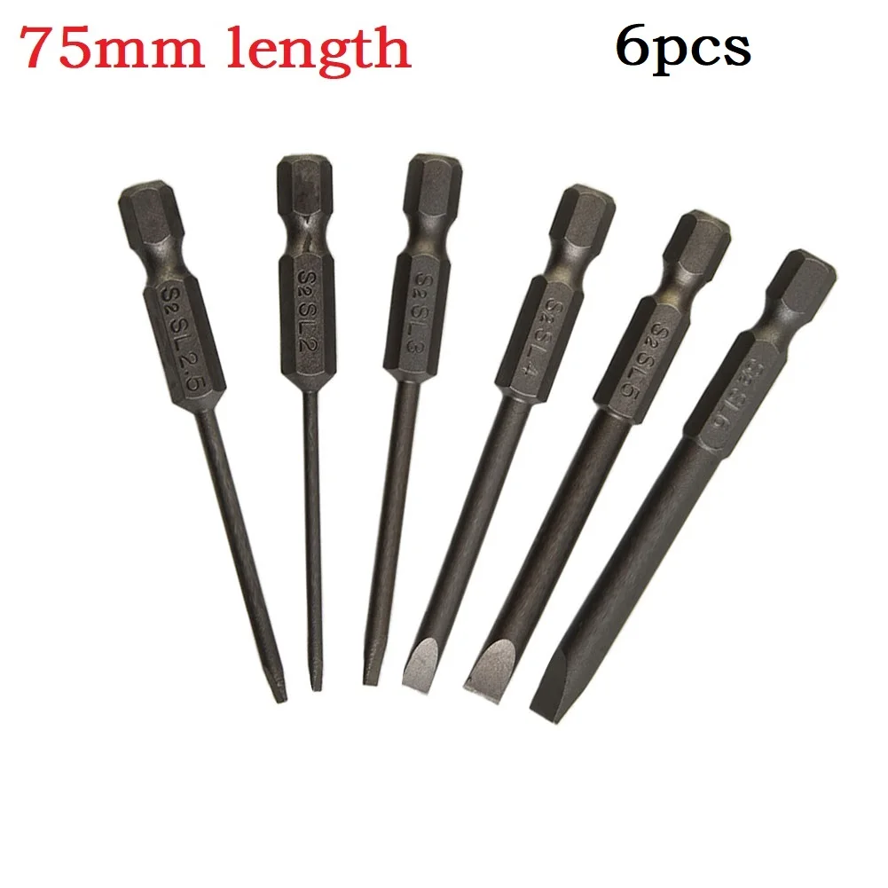 Slotted Tip Screwdriver Bit SL2.0-6.0mm 6pcs 75mm Alloy Steel Magnetic Bits Can Be Firmly Fixed On Screwdrivers
Slotted Tip Screwdriver Bit SL2.0-6.0mm 6pcs 75mm Alloy Steel Magnetic Bits Can Be Firmly Fixed On Screwdrivers