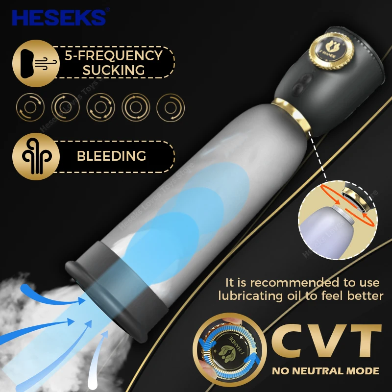 

HESEKS Automatic Penis Pump 2 In 1 Stretching Vacuum Sucking Male Masturbation Cup Penis Enlargement Extender Sex Toys for Men