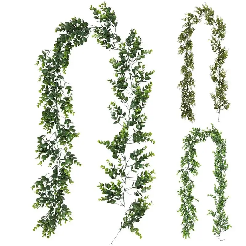 

Fake Eucalyptus Rattan Artificial Plants Vine Green Willow Leaf Ivy Wall Hanging Garland For Home Wedding Party Decor