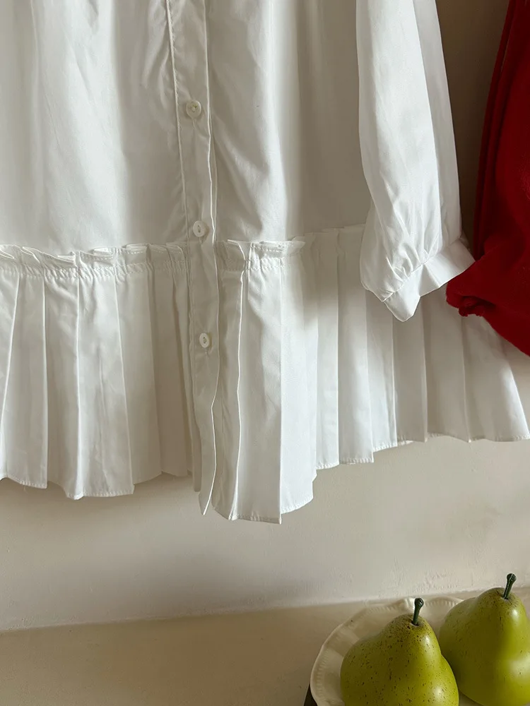 2025 Autumn New Girls Preppy Style Pleated Dress Solid Children Long Sleeve Dress Baby Girl Large Lapel Loose Dress Kids Clothes 8 Sc6768bd53dfd46a095081f808934dfc40
