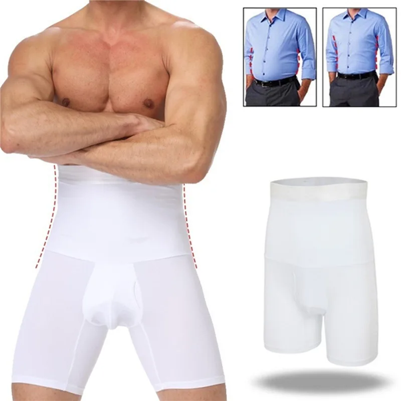 

Утягивающие шорты для мужчин, Корректирующее белье с завышенной талией, моделирующие трусы-боксеры, эластичное нижнее белье