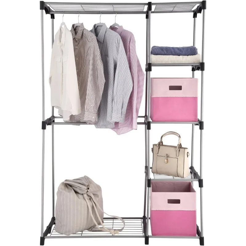 

Mainstays Wire Shelf Closet Organizer 4-Tier Easy to Assemble 45.39 x 19.48 x 68.00 Inches