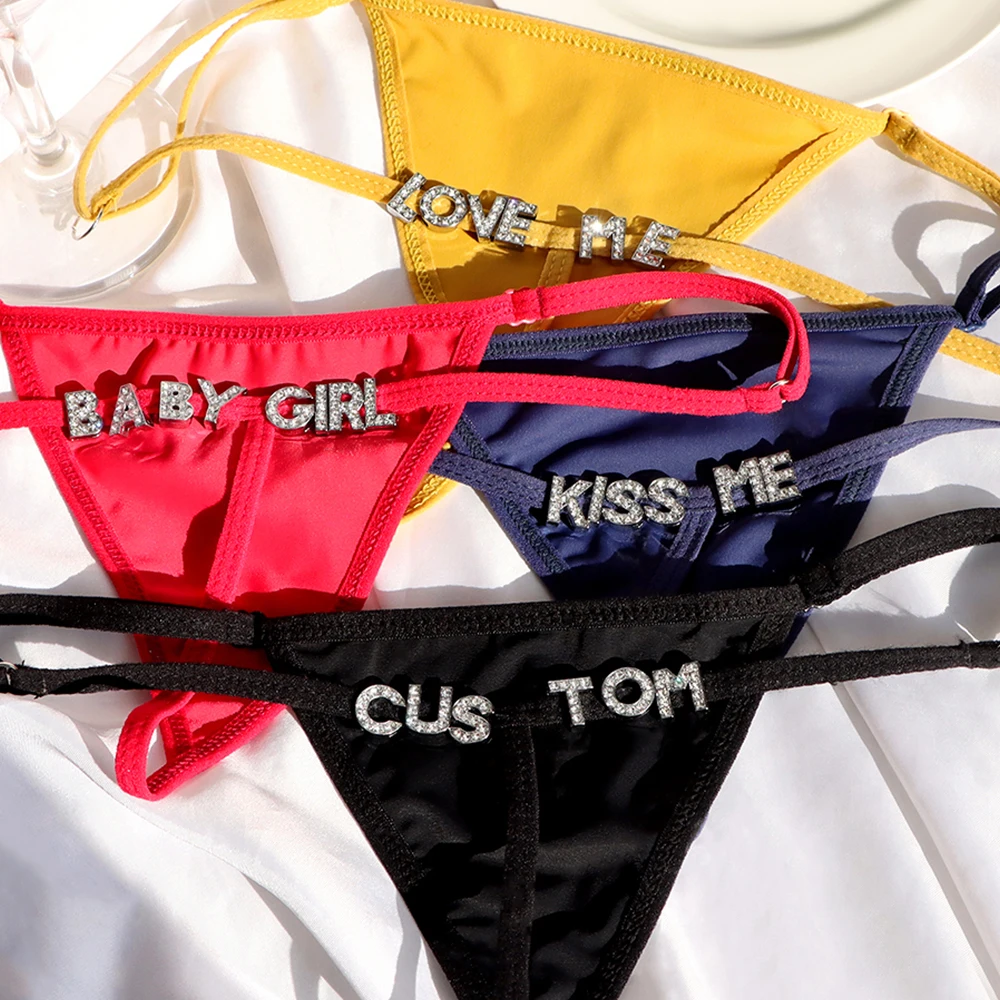 Sexy Women Thongs Adjustable DIY Letter Name G-String Thong Panties T back Underwear Female Lingerie Girlfriend Gifts
Sexy Women Thongs Adjustable DIY Letter Name G-String Thong Panties T back Underwear Female Lingerie Girlfriend Gifts