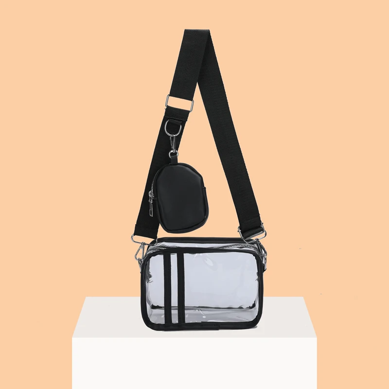 Fashion Transparent PVC Crossbody Bag for Women Summer Small Clear Shoulder Bag Casual Waterproof Adjustable Strap Beach Bag
Fashion Transparent PVC Crossbody Bag for Women Summer Small Clear Shoulder Bag Casual Waterproof Adjustable Strap Beach Bag