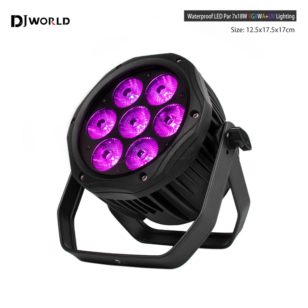 DJWORLD LED Par 7x18W RGBWA UV Waterproof IP65 DMX512 Controller Music Disco Dj Bar Floor Party Stage Lighting
DJWORLD LED Par 7x18W RGBWA UV Waterproof IP65 DMX512 Controller Music Disco Dj Bar Floor Party Stage Lighting