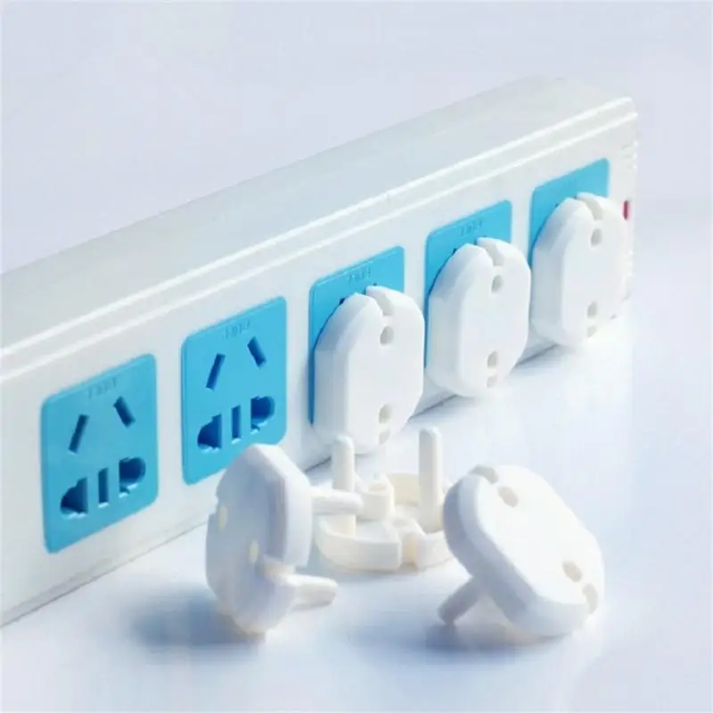 

Socket Protection Cover White Kids Sockets Cover Plugs Anti Electric Shock Plugs Protector 2-hole Baby Row Plug Cover Abs