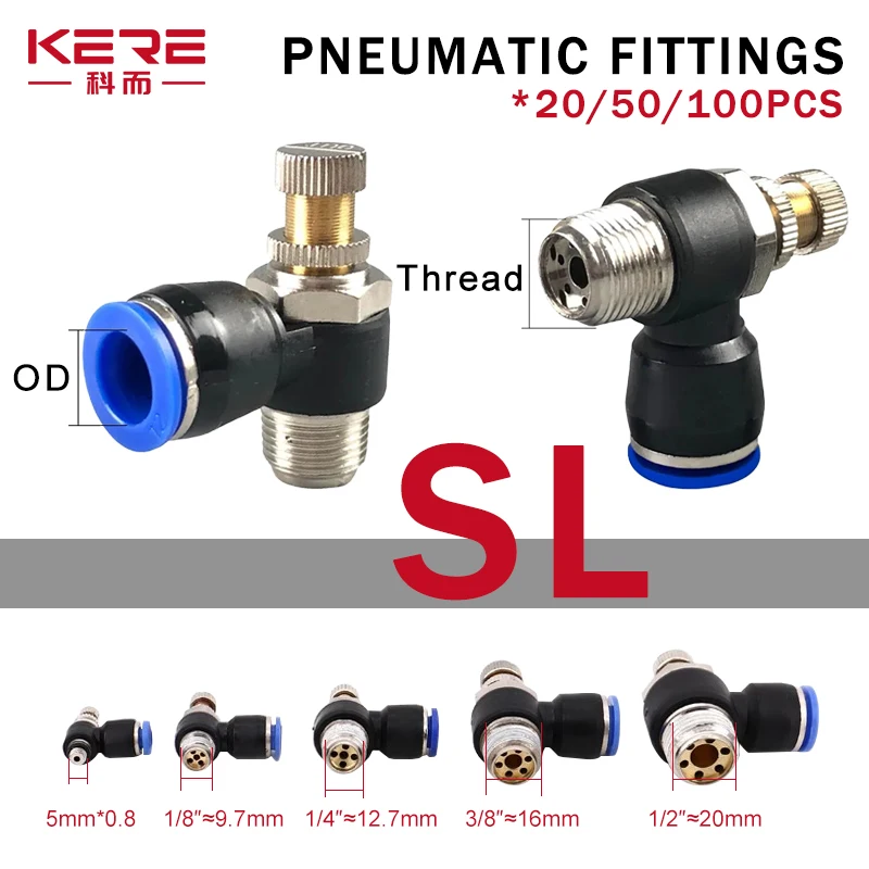 20/50/100PCS Air SL 1/8 1/4 3/8 1/2 Speed Control adjustable Pneumatic Fitting Throttle Valve Controller 4 6 8 10mm Hose Tube
20/50/100PCS Air SL 1/8 1/4 3/8 1/2 Speed Control adjustable Pneumatic Fitting Throttle Valve Controller 4 6 8 10mm Hose Tube