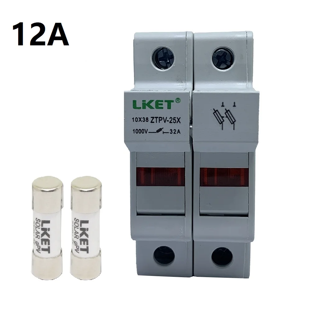 Solar PV Fuse Holder DC 1000V 2P Fuses PV With LED Fuse Holder 10x38mm Solar System Solar Panels Fuse 12A/15A/20A/25A/30A/32A
Solar PV Fuse Holder DC 1000V 2P Fuses PV With LED Fuse Holder 10x38mm Solar System Solar Panels Fuse 12A/15A/20A/25A/30A/32A
