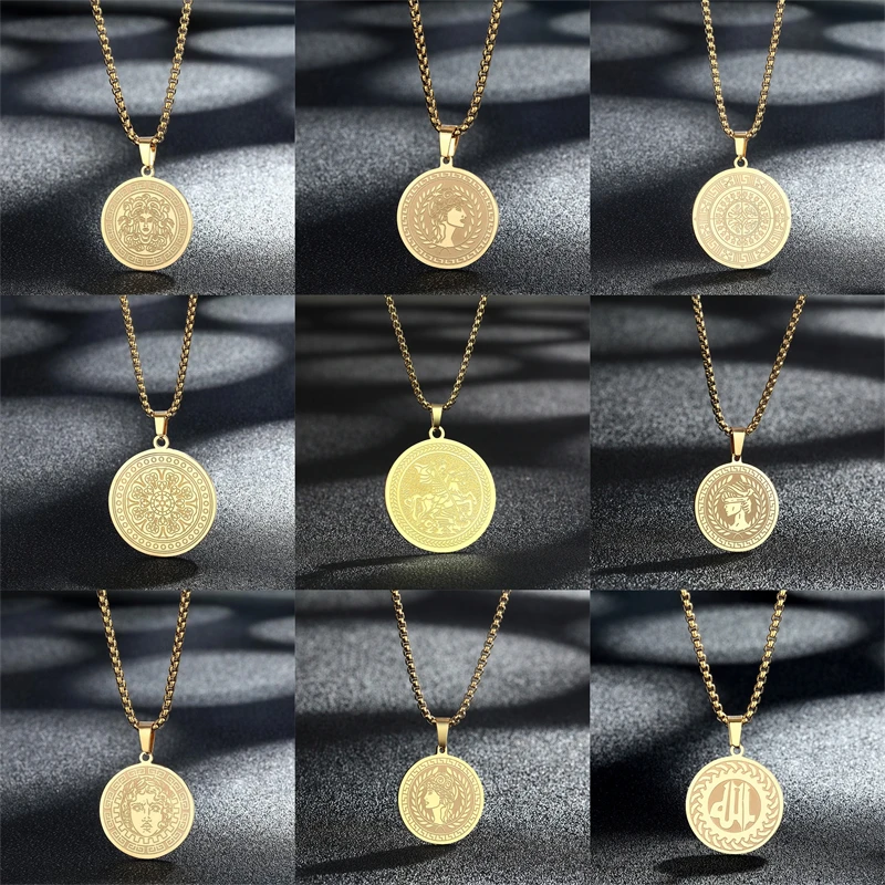 Fashion Stainless Steel Men's and Women's Pendant Necklace Religious Mythology Necklace Retro Pendant Necklace Jewelry Gift
Fashion Stainless Steel Men's and Women's Pendant Necklace Religious Mythology Necklace Retro Pendant Necklace Jewelry Gift