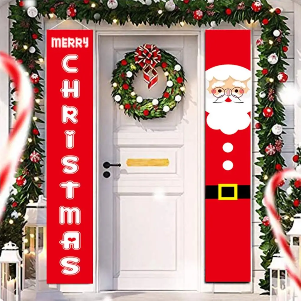 

Christmas Door Decoration Merry Christmas Banner Decor for Home Hanging Xmas Ornament Navidad Happy New Year Gift 2024