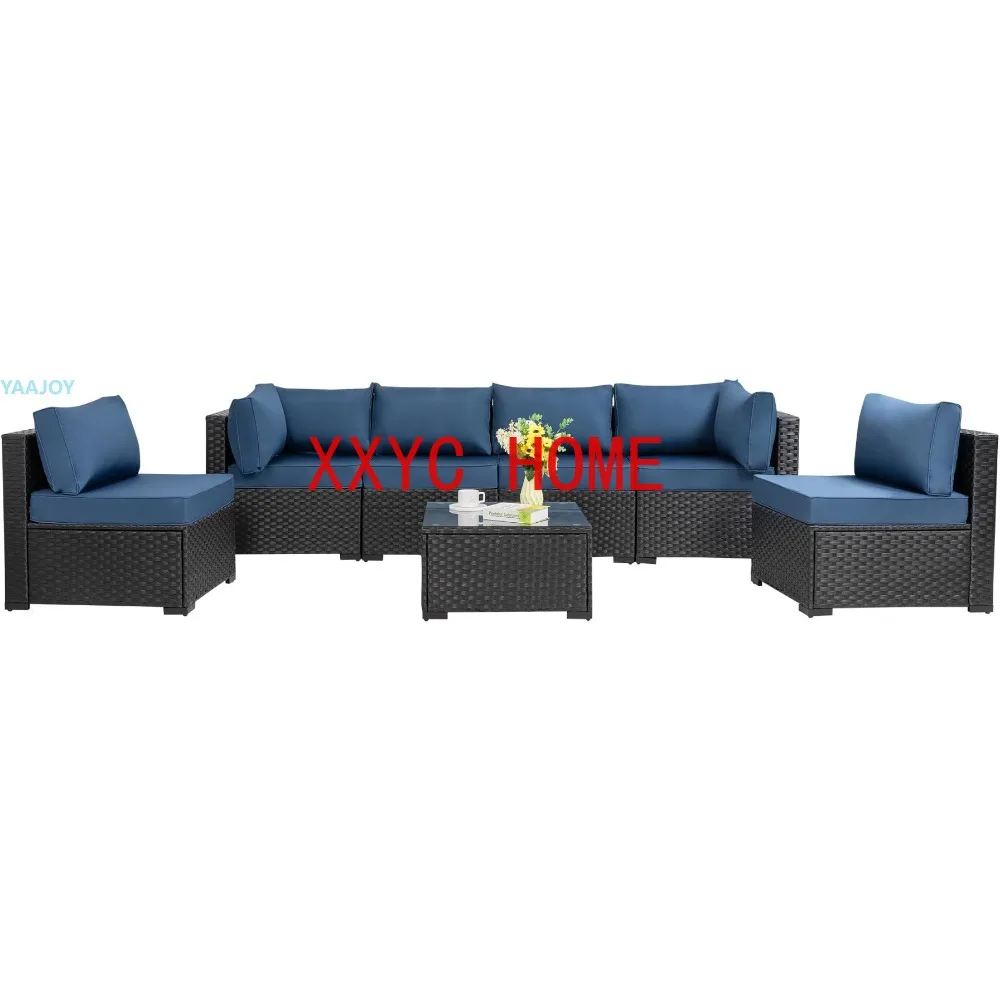 7 Pieces Outdoor Patio Sectional Sofa Couch,Wicker Rattan Furniture Conversation Sets with Washable Cushions,Glass Coffee Table
7 Pieces Outdoor Patio Sectional Sofa Couch,Wicker Rattan Furniture Conversation Sets with Washable Cushions,Glass Coffee Table