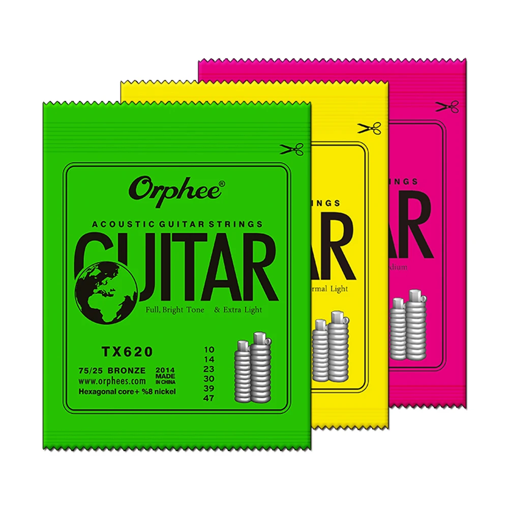 6PCS Acoustic Guitar String Hexagonal Core ORPHEE-TX Series Bright Tone Metal String Guitar Parts Accessories
6PCS Acoustic Guitar String Hexagonal Core ORPHEE-TX Series Bright Tone Metal String Guitar Parts Accessories