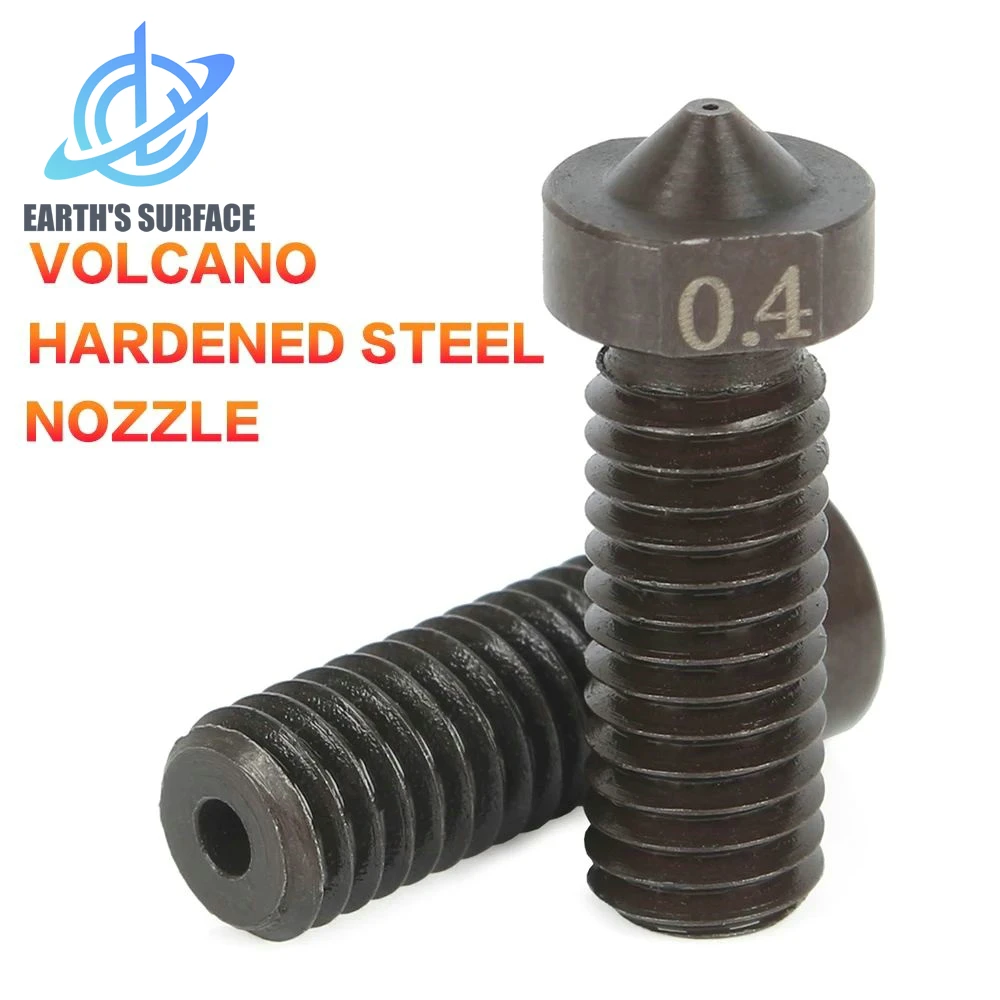 

DB-3D Printer Parts V6 Volcano Hardened Steel Mold Steel Nozzles 0.4/1.75mm High Temperature PEEK Filament E3D Hotend J-head