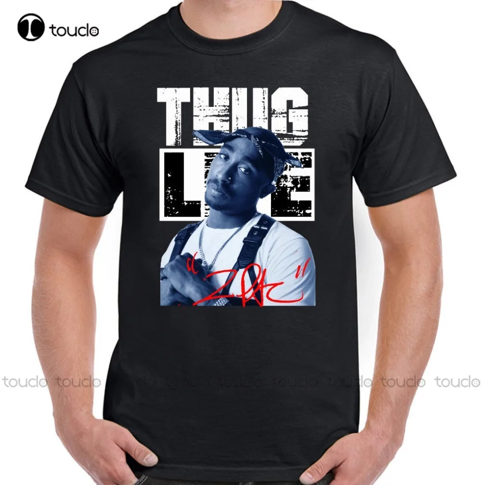

2Pac Thug Life Mens Rapper T-Shirt Tupac 2 Pac Shakur Biggie Smalls Rap D2 Newest Men'S Funny Tee Shirts Unisex Cotton