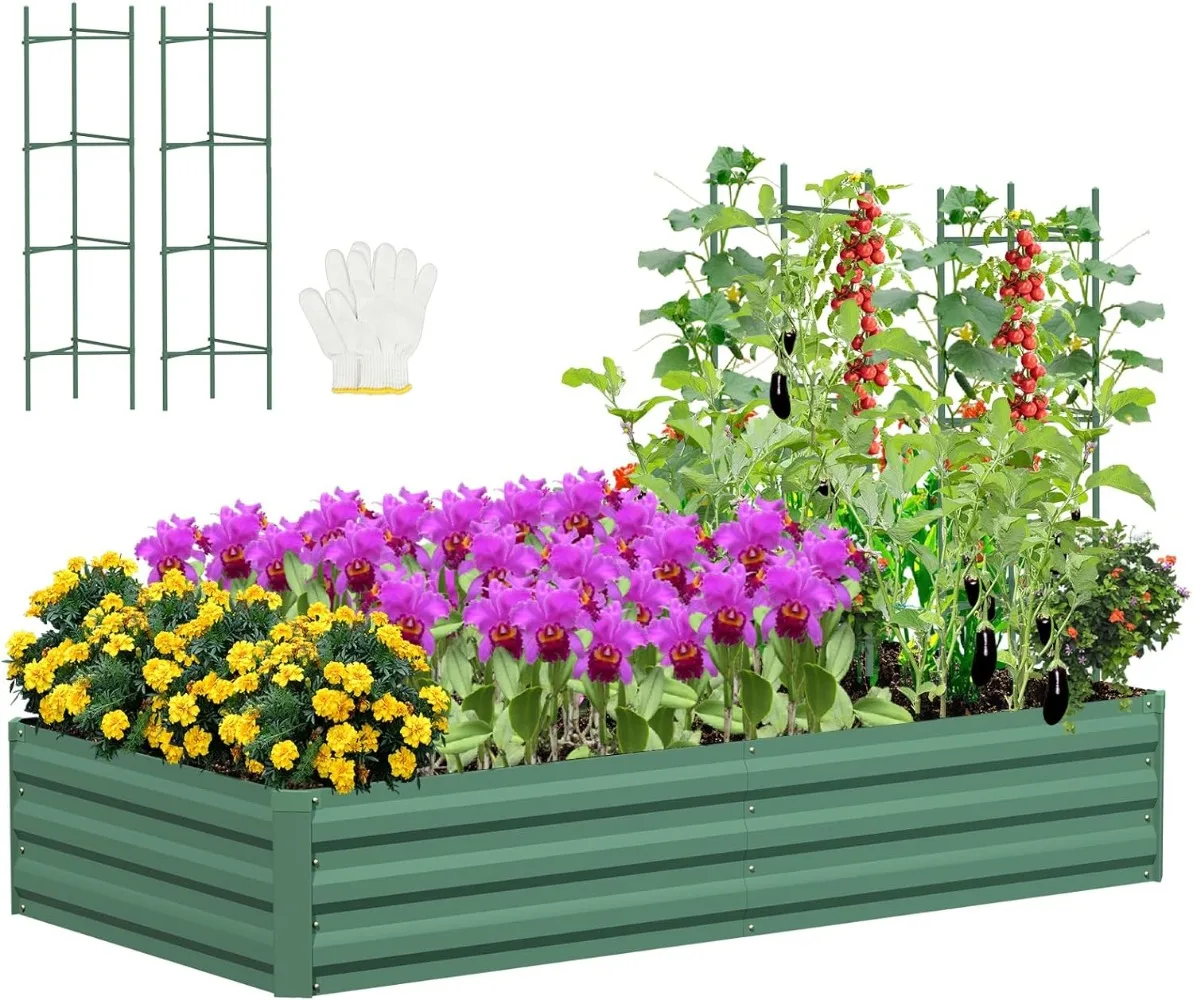 Galvanized Raised Garden Beds Outdoor,Metal Raised Garden Beds for Vegetables Herbs,Large Steel Gardening Flowers Planter Raised
Galvanized Raised Garden Beds Outdoor,Metal Raised Garden Beds for Vegetables Herbs,Large Steel Gardening Flowers Planter Raised