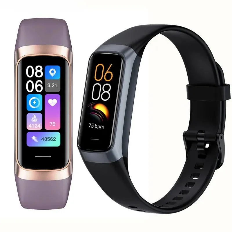 

2023 Smart Watch Men Women Smart Bracelet Wristband 1.1 Inch Amoled Heart Rate Waterproof Body Temperature Fitness Tracker Band