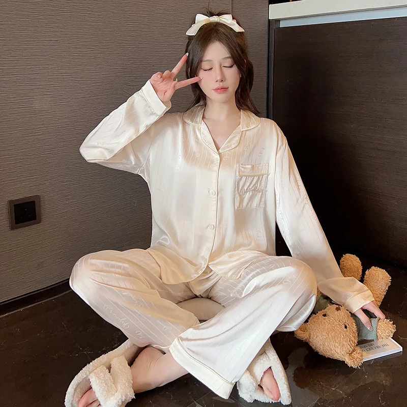 Ice Silk Girls Pajama Set Spring Autumn Long Sleeve Long Pants Pure Desire Wind Women s Homewear
Ice Silk Girls Pajama Set Spring Autumn Long Sleeve Long Pants Pure Desire Wind Women s Homewear
