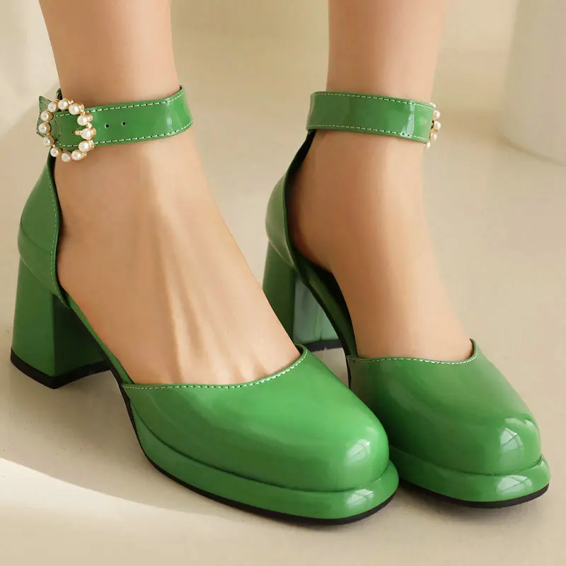 Plus Size 45 46 Patent Leather PU Green Red Closed Round Toe Mary Janes Summer Pumps Lady Office High Heeled Shoes Heels Sandals
Plus Size 45 46 Patent Leather PU Green Red Closed Round Toe Mary Janes Summer Pumps Lady Office High Heeled Shoes Heels Sandals
