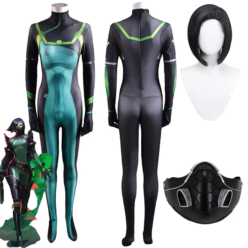 Game Valorant Cosplay Viper Cosplay Mask Accessories Costume 3D Print Spandex Viper Jumpsuit Bodysuit Wig Full Sets Women Kids
Game Valorant Cosplay Viper Cosplay Mask Accessories Costume 3D Print Spandex Viper Jumpsuit Bodysuit Wig Full Sets Women Kids