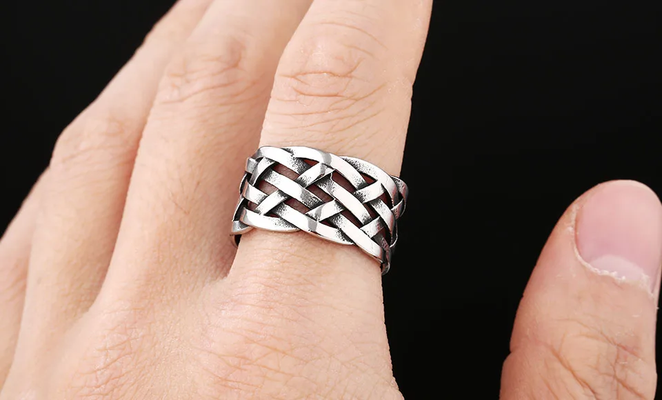 Trendy 316L Stainless Steel Wholesale Price Viking Weave Ring For Man Women Vintage Charm Polished jewelry For Teens Gift Trendy 316L Stainless Steel Wholesale Price Viking Weave Ring For Man Women Vintage Charm Polished jewelry For Teens Gift