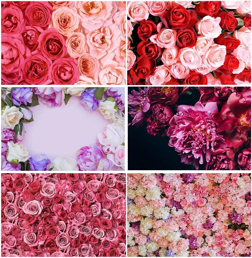 

Красные Розовые фиолетовые розы цветочный фон для фотосъемки День Святого Валентина портрет для взрослых леди свадебная церемония