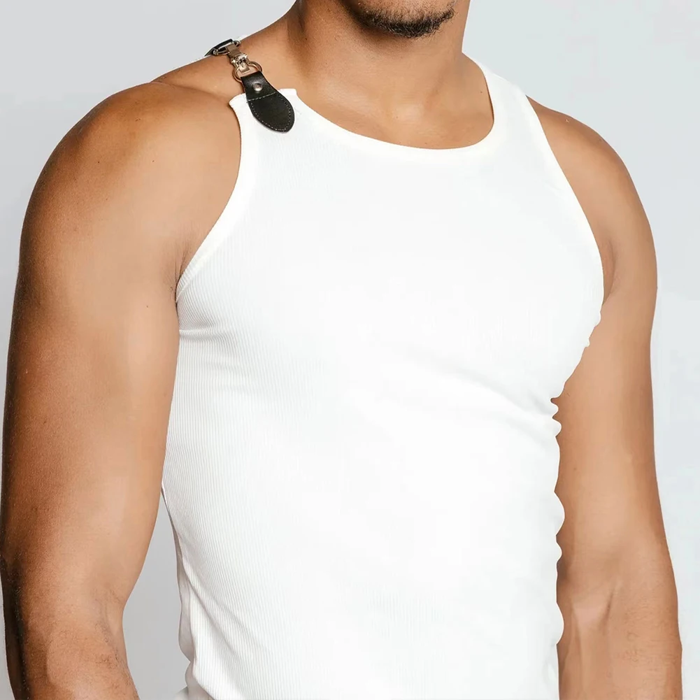 Streetwear Bottoming Camisoles Daily Sexy Sleeveless Slim Buttoned Straps Elastic Mens Pure Color Male Fashion
Streetwear Bottoming Camisoles Daily Sexy Sleeveless Slim Buttoned Straps Elastic Mens Pure Color Male Fashion