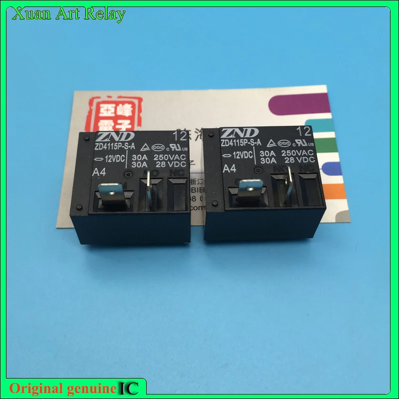 

5pcs ZND Zhende Relay ZD4115P-S-A-12VDC-A4-M a Set of Normally Open 4-Pin 40a250vac T93