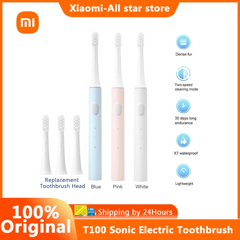 

Xiaomi Mijia T100 Sonic Electric Toothbrush Mi Smart Tooth Brush Colorful USB Rechargeable IPX7 Waterproof For Toothbrushes head