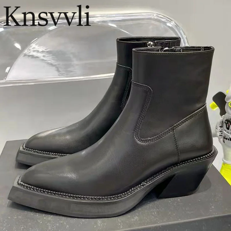 Black Motorcycle Boots Women Genuine Leather Thick Sole Ankles Boots Female Pointy Toe Square Heels Chelsea Short Boots Woman
Black Motorcycle Boots Women Genuine Leather Thick Sole Ankles Boots Female Pointy Toe Square Heels Chelsea Short Boots Woman