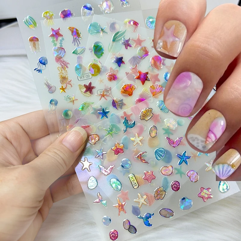12pcs Fantasy Beach Dreamy Nail Art Stickers Summer Colorful Seasnail Shell Pearl Conch Jelly Star Decal Soft Relief Decoration
12pcs Fantasy Beach Dreamy Nail Art Stickers Summer Colorful Seasnail Shell Pearl Conch Jelly Star Decal Soft Relief Decoration