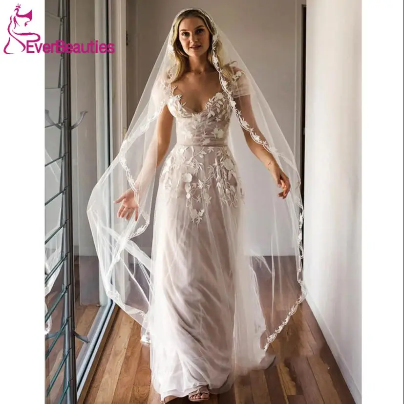 Vestidos De Novia Beach Wedding Dresses Tulle Lace Bohemian Wedding Gowns Cap Sleeves Robe De Mariage 2022
Vestidos De Novia Beach Wedding Dresses Tulle Lace Bohemian Wedding Gowns Cap Sleeves Robe De Mariage 2022