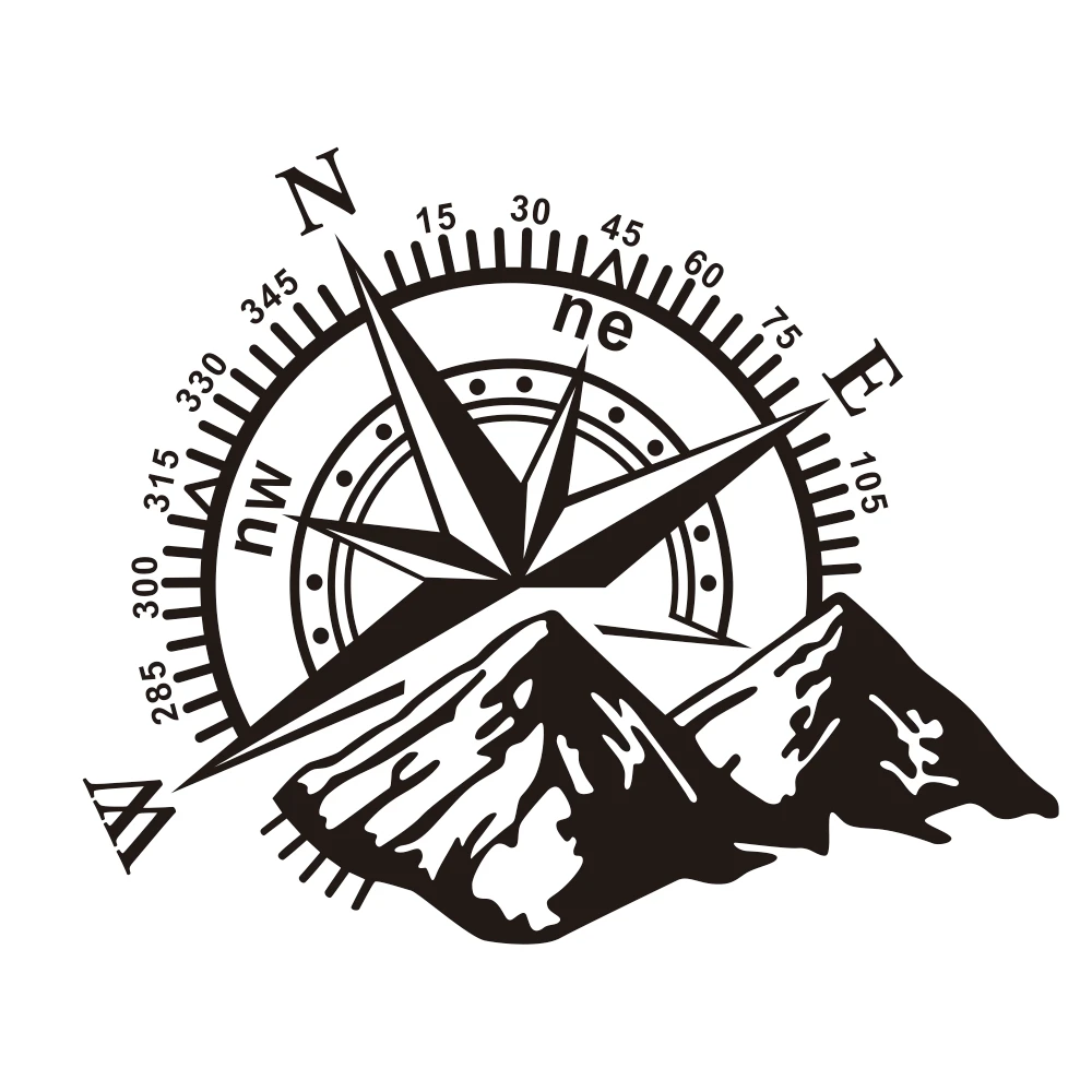 

Car Sticker Decorative 4x4 Compass Rose Navigate Mountain Offroad Waterproof Self-Adhesive Vinyl Sticker Cover Car Decal 60*50CM